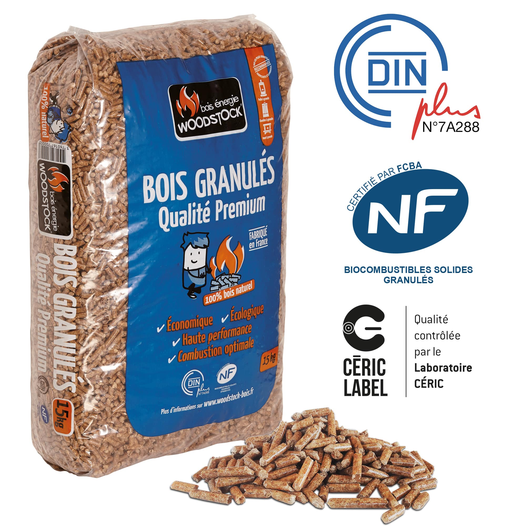 Bois-sec-palette-pellet-Belgique-13 Palette de Granulés Woodstock® – 72 Sacs de 15 kg – Qualité Premium Certifiés NF & DINplus – Image 2
