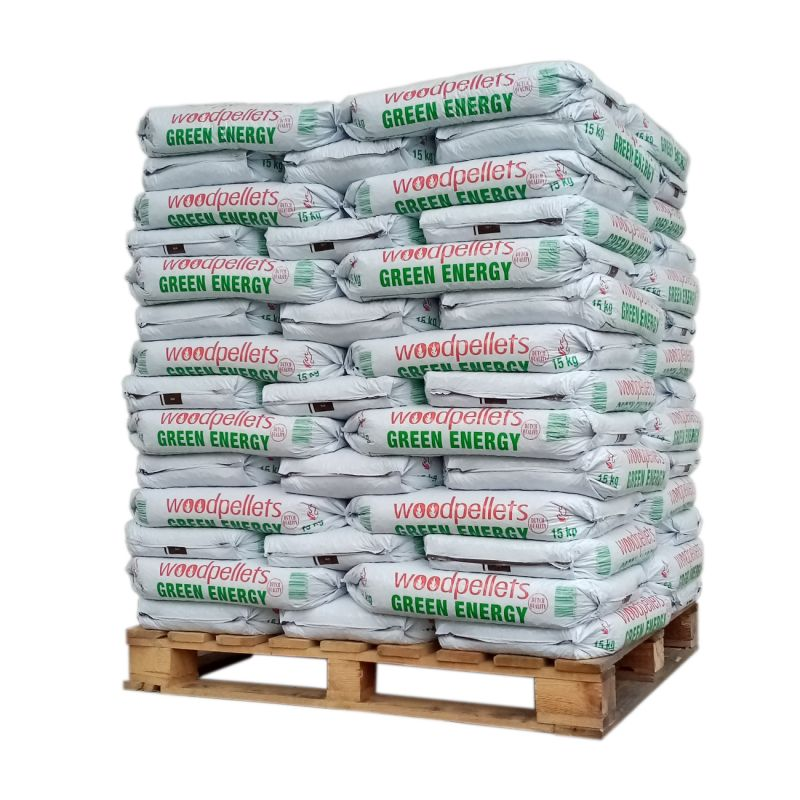 Pellets-Green-Energy Granulés GREEN ENERGY – Certifiés DIN Plus & EN Plus A1 – Palette de 65 Sacs (15 kg) – Image 1