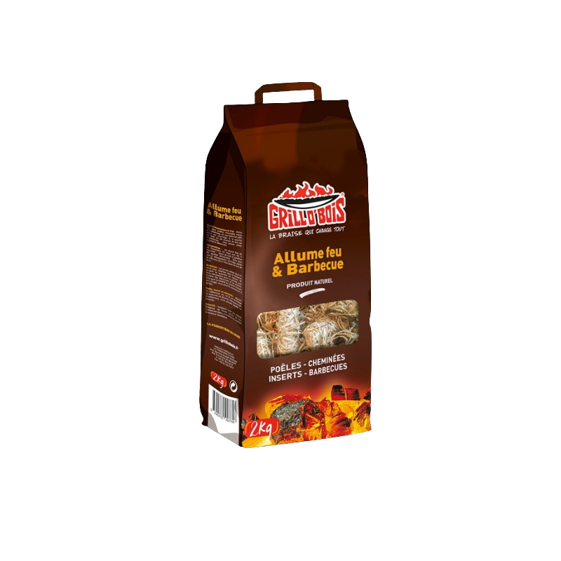 allume-feu-grillobois-2kg Allume-feu en laine de bois – Sachet 2 kg (170 pièces) Naturel et efficace – Image 1