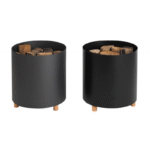BLEND – Rangement à bois ou granulés – Contenance 30 kg – Design acier & bois