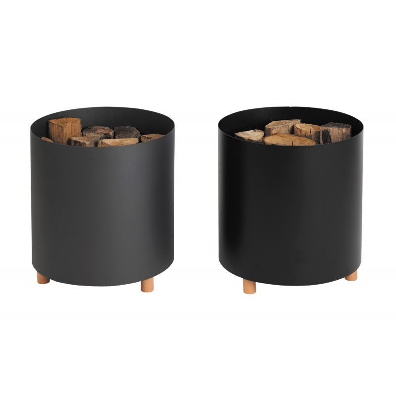 blend-rangement-a-bois BLEND – Rangement à bois ou granulés – Contenance 30 kg – Design acier & bois – Image 3