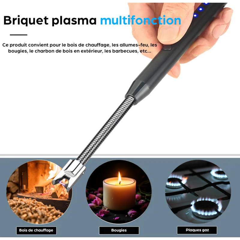briquet-allume-feu-usb-rechargeable (3) Briquet Allume-Feu USB Rechargeable – Tuyau flexible rotatif 360° – Image 2