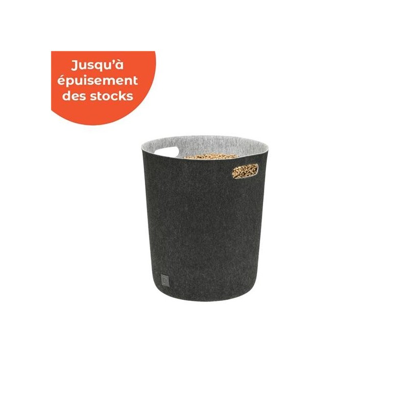 domo-corbeille-pellets DOMO – Corbeille à granulés en feutrine (25 kg ou 10 bûches) – Image 1