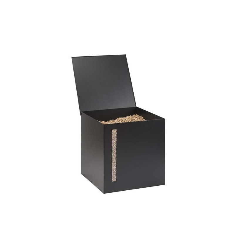 fractio-rangement-a-granules (4) ATLAN – Réserve à granulés design cubique – Noir givré par DIXNEUF – Image 1