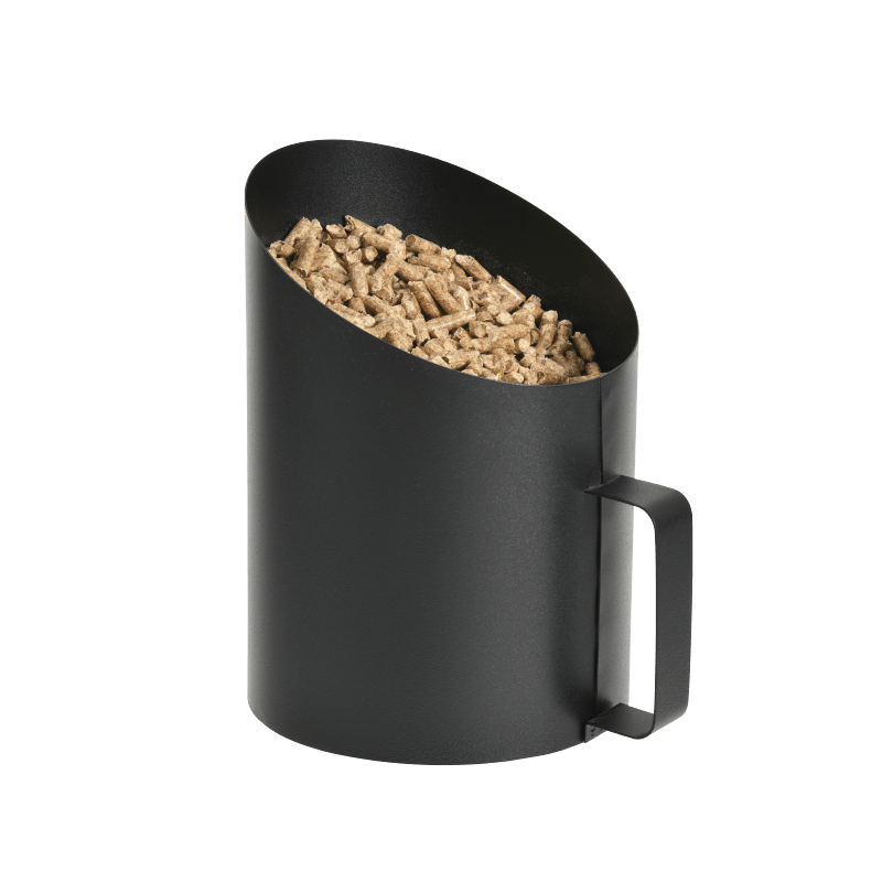 pelle-a-granules-pulse TAMI XL – Pelle à granulés en acier avec tamis intégré (2 kg) – Image 1